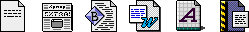 Symboler for typiske Macintosh-tekster